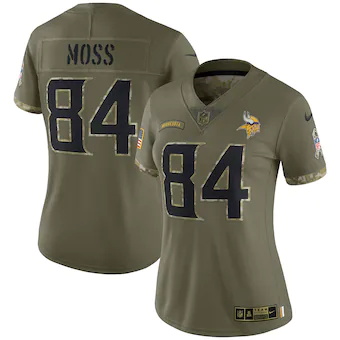 womens nike randy moss olive minnesota vikings 2022 salute 